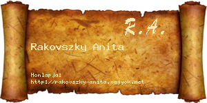 Rakovszky Anita névjegykártya