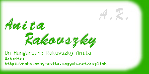 anita rakovszky business card